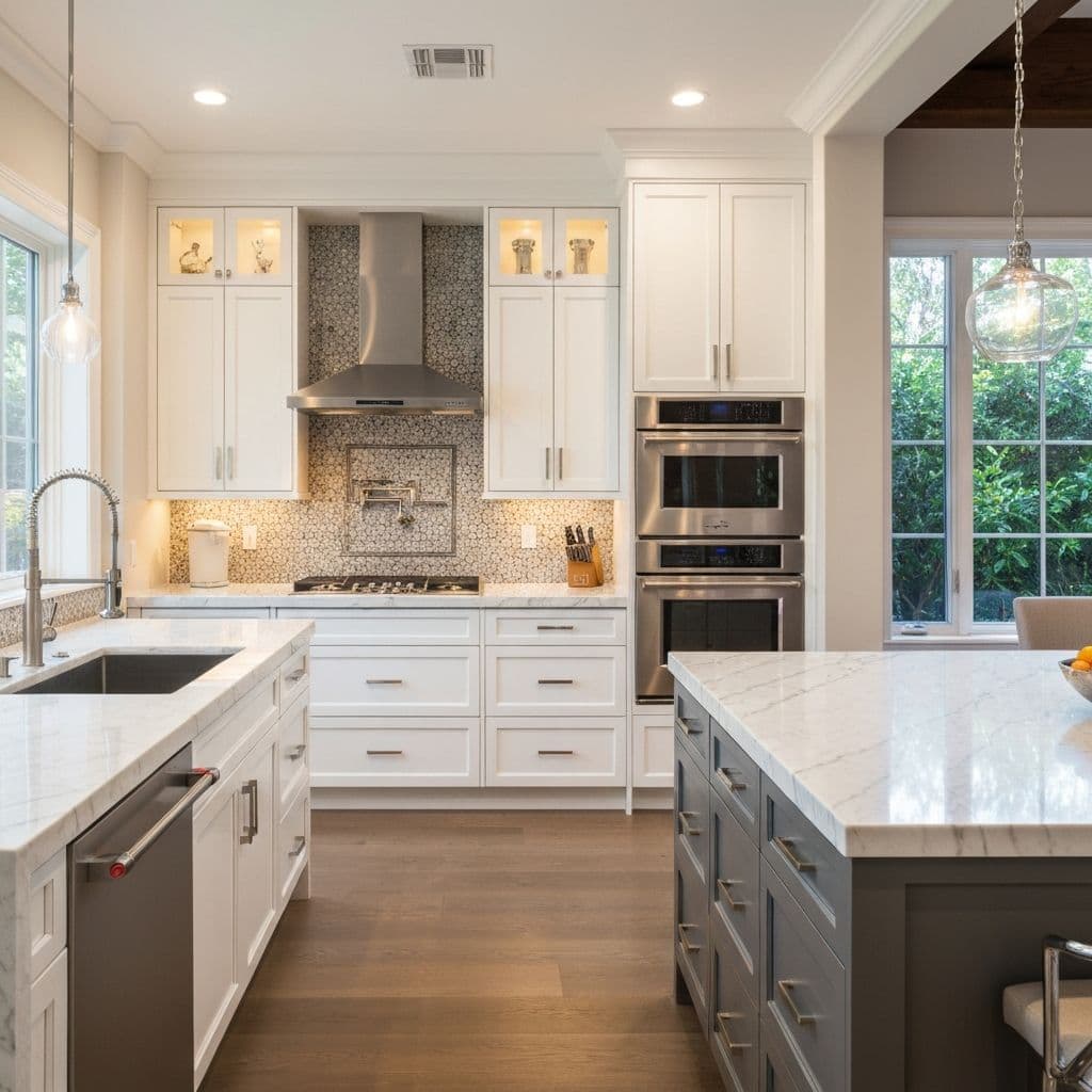 Modern luxury kitchen remodeling with custom cabinets