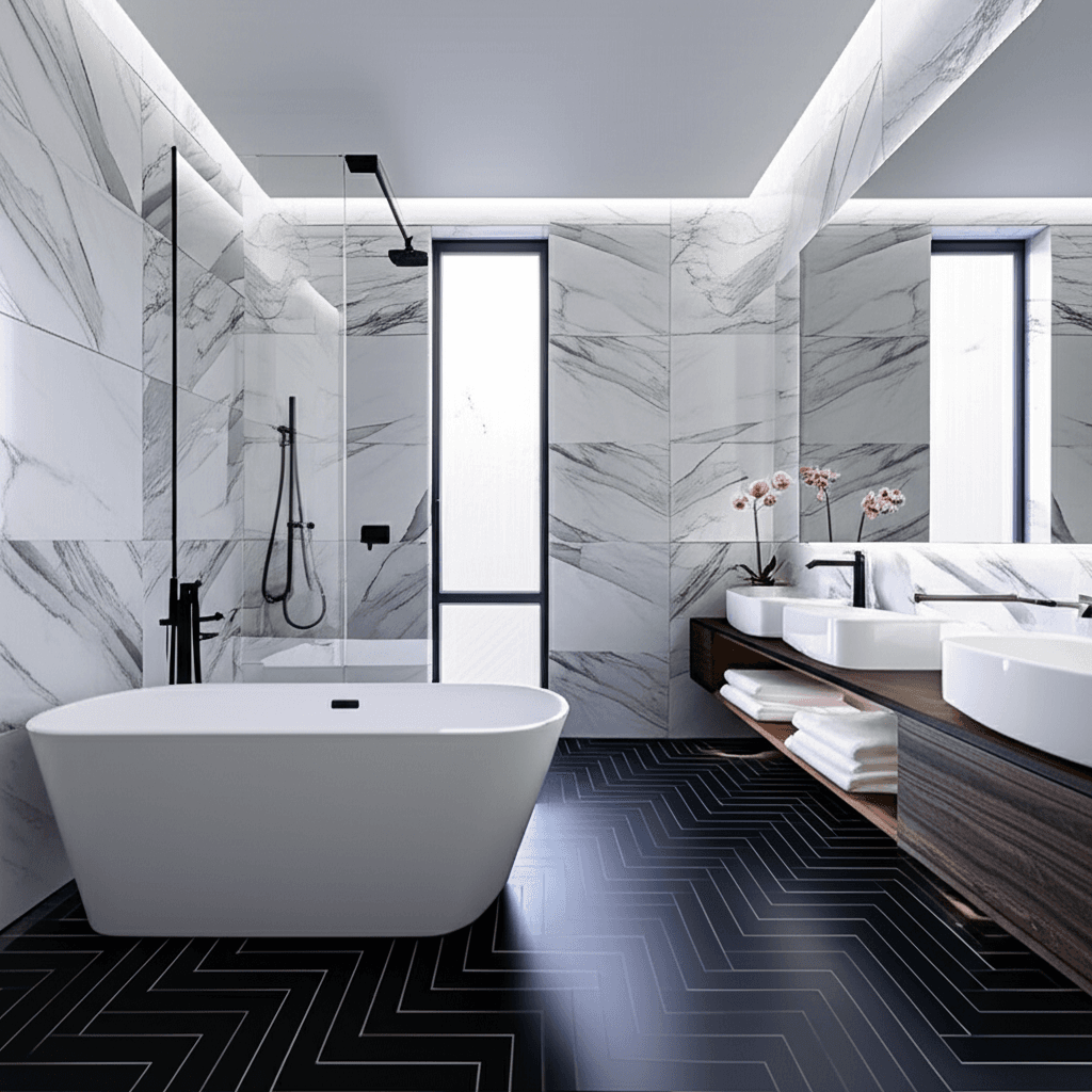 Luxury modern bathroom renovation and remodeling